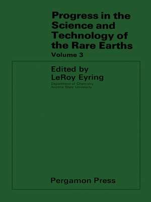 cover image of Progress in the Science and Technology of the Rare Earths